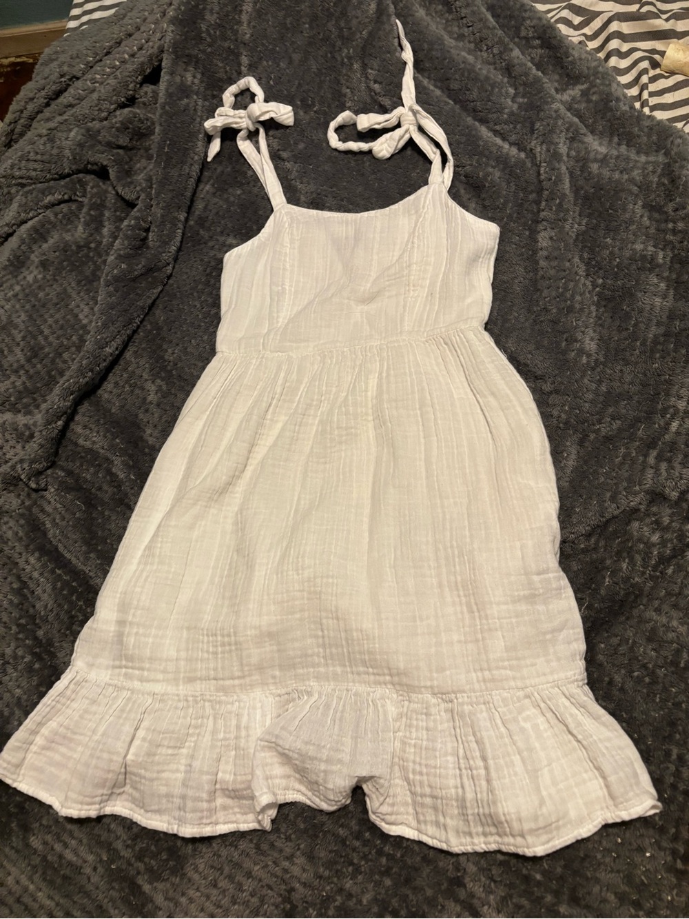 Womens size XS White Tie-Shoulder Summer Dress